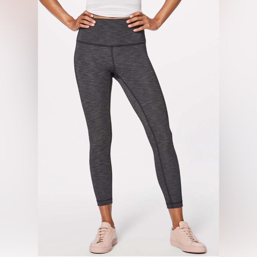 Lululemon Wunder Under Hi-Rise 7/8 Tight Heathered Black, Sz 4